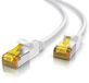 Primewire LAN-kabel CAT 7, ultradun, 10 Gbit/s, RJ45 netwerkkabel, U/FTP PIMF afscherming, vergulde contacten, koperen geleiders, 4 mm buitenmantel, patchkabel, Ethernet, 5 meter, wit