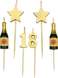Gouden taartkaars - 18 jaar