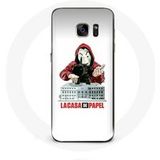 Maniacase Etui voor Samsung Galaxy S6 La casa de papel masker logo witte achtergrond