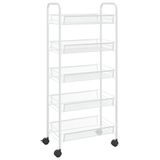 VidaXL Keukentrolley 5-laags 46x26x105 cm ijzer wit