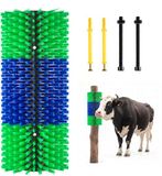 VEVOR Krabborstel 43x19 cm, Veeborstel 1 stuk incl. 4 Schroeven, Krabborstel voor Het Verlichten van Rugjeuk, Massage- en Verzorgingskrabtool voor Paarden, Runderen, Schapen en Varkens, Groen & Blauw