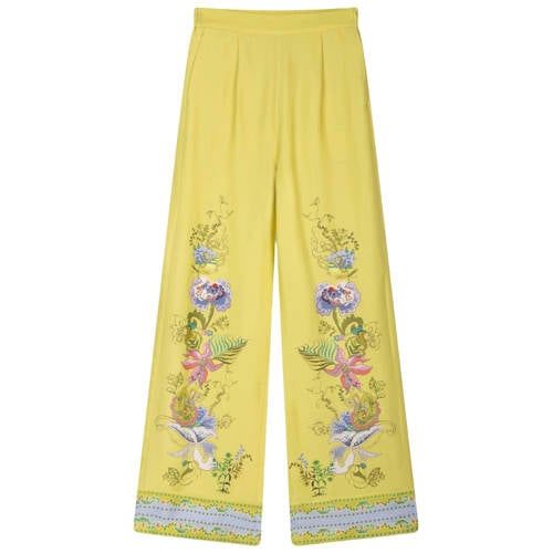 Oilily high waist wide leg broek geel