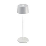Zafferano Olivia Pro Lamp, Snoerloze en Oplaadbare Tafellamp met Touch Control, Geschikt voor Woonkamer en Buiten, Dimmer, 2200-3000 K, Hoogte 35 cm, Kleur Wit