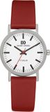 Danish Design Rhine - Horloge Dames - Rood - Leer - 30 mm