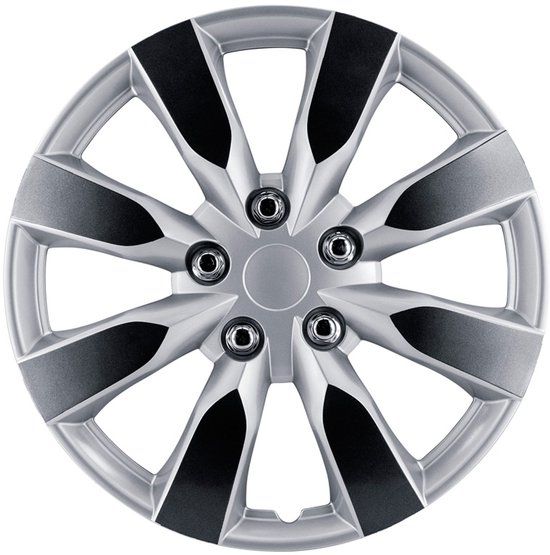 Autostyle Wieldoppen 15 inch Arkansas Zilver/Gunmetal - Zwart - 4 stuks