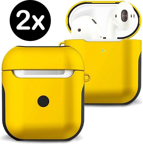 BTH Case for AirPods 1/2 - Hard Cover - Yellow - 2 PACK