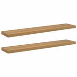 vidaXL Wandplank 2 st Bruin 120 x 23,5 x 3,8 cm Bewerkt hout