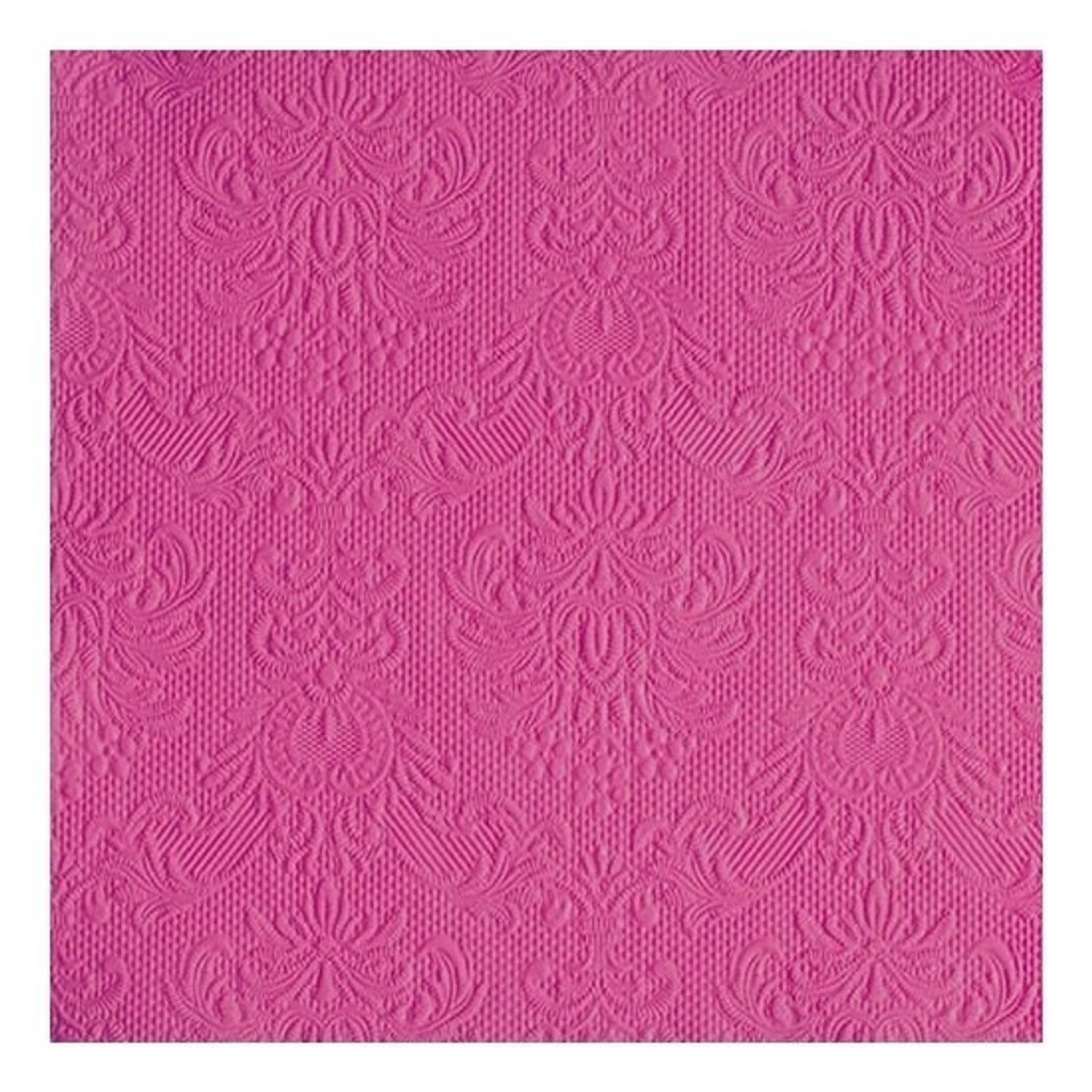 Ambiente 45x Luxe barok print roze servetten 33 x 33 cm - 3-laags papieren wegwerpservetten