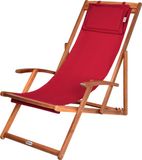 Casaria Ligstoel Acaciahout – Opvouwbaar tot 120kg – Rood