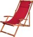 Casaria Ligstoel Acaciahout – Opvouwbaar tot 120kg – Rood