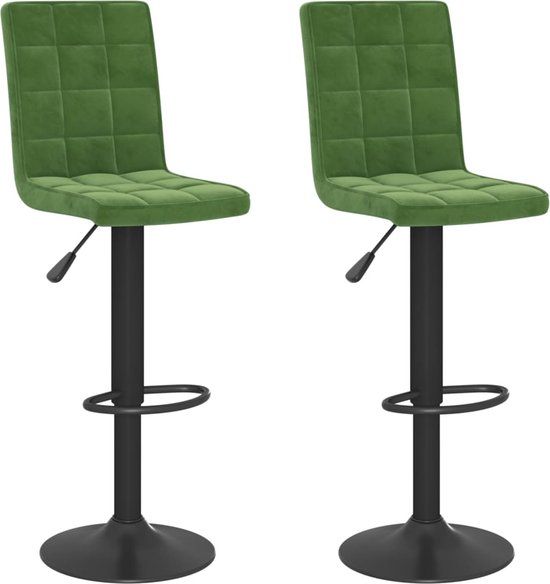 vidaXL Barkrukken - 2 stuks - Fluweel - Donkergroen