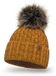 Vivisence Dames Wintermuts - Zachte Brei Met Pompon En Warme Fleecevoering Aan De Binnenkant - Beschermt Tegen Kou En Wind Voor Dagelijkse Stijl En Comfort In De Winter Met Een Zachte Pasvorm - Donkergeel
