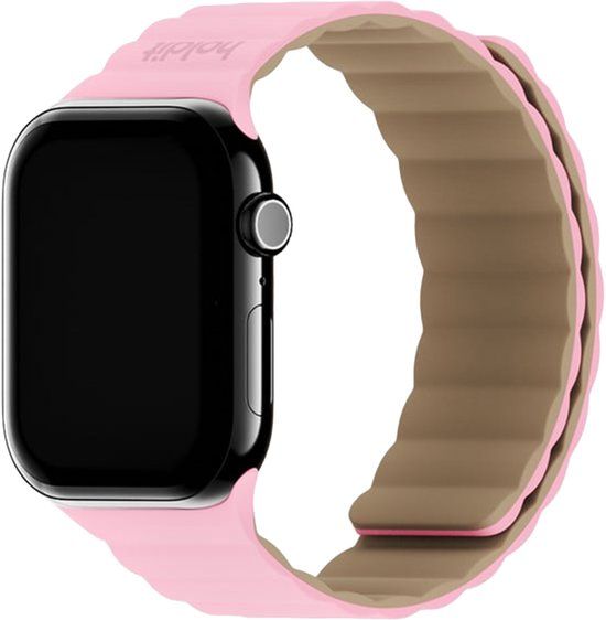 Holdit Siliconen bandje magneet voor de Apple Watch | 44/45/46/49 mm - Pink / Beige