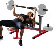 VEVOR Borstmachine Verstelbare Bankdruk Flat Incline Bank Gym Rood Zwart