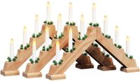 vidaXL Kerst Kaarsbrug 3 stuks 7 LED's Warmwit Grenenhout 39,5 x 5 x 29 cm