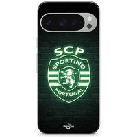 Maniacase Google Pixel 9 Pro XL Hoesje SCP SPORTING PORTUGAL BRIGHT BLACK BACKGROUND