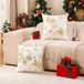 Unyqoos® Set de deux housses de coussin décoratives avec flocons de neige dorés
