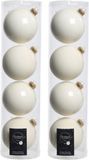 Decoris kerstballen - 12x st - wol wit - D10 cm - glas - kerstversiering