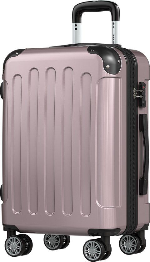 TRVLMORE Handbagage Koffer - 45L - TSA Cijferslot - Lichtgewicht - Uitbreidbaar - Trolley - 54x36x22cm - Roségoud