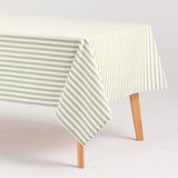 GAMUSI - Vlekbestendig Tafelkleed Katoen Polyester Streeppatroon Alma - 140 x 200 cm - Lichtgroen