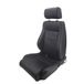 AutoStyle Sportstoel 'Retro II' - Zwart Kunstleder + Rode stiksels - Dubbelzijdig verstelbare rugleuning - incl. sledes