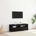 Maison Exclusive - Meuble TV, 2 pièces, noir, aspect chêne, panneau de particules