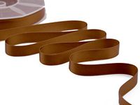 Furlanis - Dubbel satijnen lint, Italiaanse stof - bruin, 16 mm x 25 m