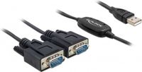 DeLOCK 2x RS232/USB 2.0 - Zwart - 0,14m
