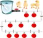 Lynix Distributeur d'eau pour poules - Abreuvoir pour poules - Rouge/Blanc