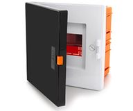 Zekeringkast, verdeelkast, IP40, inbouw, kleine verdeler, verdeler, 4 modules, 1 rij voor de droogruimte installatie in huis