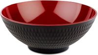 APS Melamine schaal Asia Plus - ø24xh9.5 cm - Zwart/Rood - Set van 2 stuks
