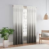 VUE SIGNATURE Arashi 52" x 84" Rod Pocket Single Panel Privacy Venster Behandeling Woonkamer Grijs