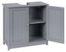 Meuble de salle de bain - Meuble bas autoportant pour lavabo, 60 x 30 x 60 cm - Étagères réglables - Sans colonne - Bois massif - Style moderne - Gris clair