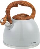 KLAUSBERG 7451 - Fluitketel - 3 liter - Wit - RVS - Houten handvat