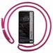 Tumundosmartphone Transparante beschermhoes om op te hangen voor Google Pixel 7a 5G met roze trekkoord