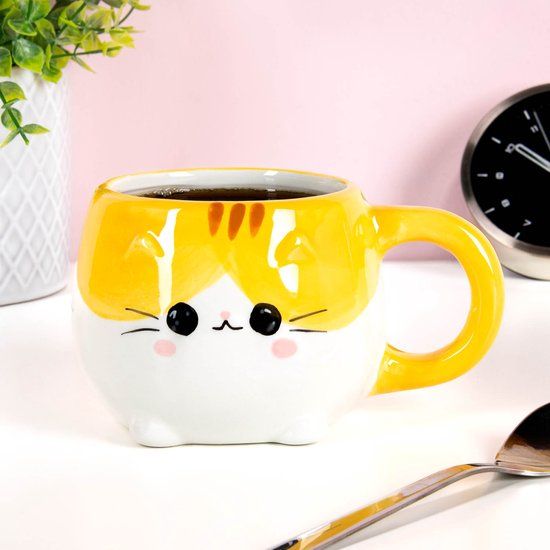 Winkee Kitten Mok Oranje Keramiek 350 ml