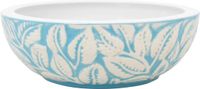 vidaXL Opzetwasbak rond φ41x14 cm keramiek wit en blauw