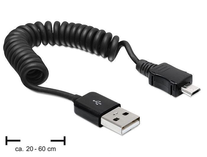 DeLOCK USB 2.0-A/USB micro-B Kabel - 0.6m - Zwart