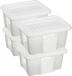 Sunware set van 4x opslagboxen kunststof 24 liter transparant 42 x 33 x 22 cm met afsluitbare deksel