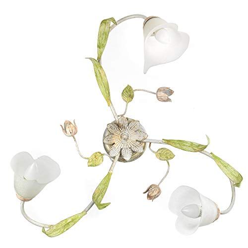 ONLI Plafondlamp Wilma - 3 lampen - wit antiek