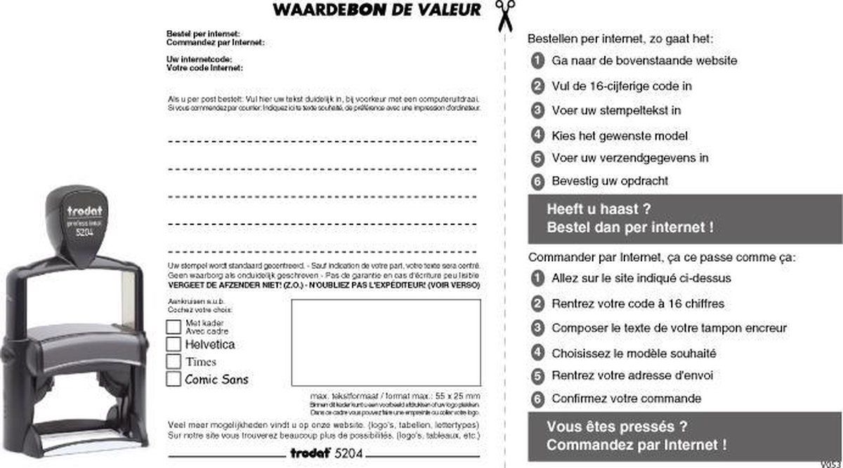 Trodat Waardebon Stempelplaatje Trodat 5204