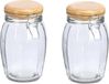 Zeller Weckpotten/inmaakpotten - 2x - 1.2L - glas - met beugelsluiting - D12 x H19 cm