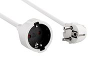 Electraline 900031 900030 Verlengsnoer met randaarde, 10 m kabel-kunststofleiding, IP20, voor binnenshuis, met kinderbeveiliging/Schuko-verlenging, wit