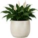 Mica Decorations Plantenpot - keramiek - wit glans / ribbels - D28 x H29 cm - bloempot Porto