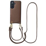 Selencia Hoesje - Geschikt voor Samsung Galaxy A57 (5G) - Backcover met koord en pashouder - Mocha Brown