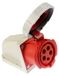 PCE Prise fixe, 32A, 5 pôles, 400V, rouge, IP67 /sans presse-étoupe/ 1252-6