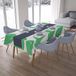 Bonamaison Tafelkleed, Anti-Mold, Sneldrogend, Waterdicht, 100% Polyester Tafellaken, Petroleum Groen, Wit, 140 x 200 Cm