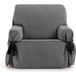 ECOMMERC3 Housse de siège pour 1 place, tissu jacquard, non élastique, anthracite, avec bandes décoratives et protection élégante pour votre canapé