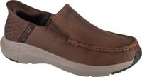 Skechers Slip-Ins Parson - Oswin Mannen Bruine Leren Lage Sneakers Maat 42.5