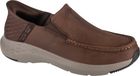Skechers Slip-Ins Parson - Oswin Mannen Bruine Leren Lage Sneakers Maat 42.5
